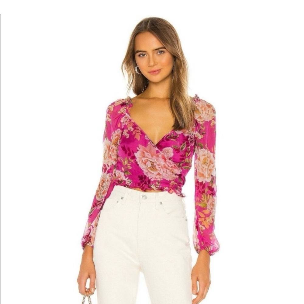 Sau Lee wrap blouse NWOT